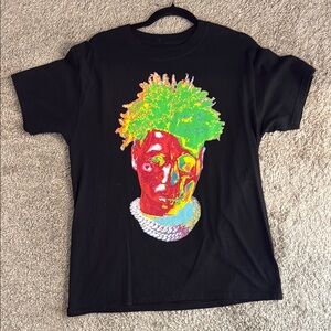 VLONE Black T-Shirt with Neon Graphic